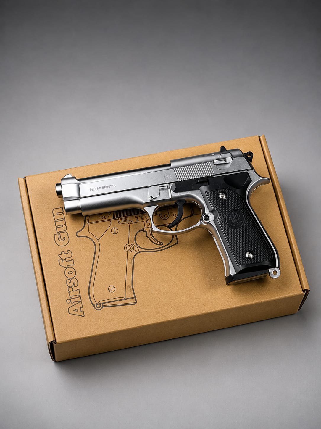Silver M92 Beretta Airsoft Toy Gun – Realistic, Durable & Fun for Airsoft Enthusiasts